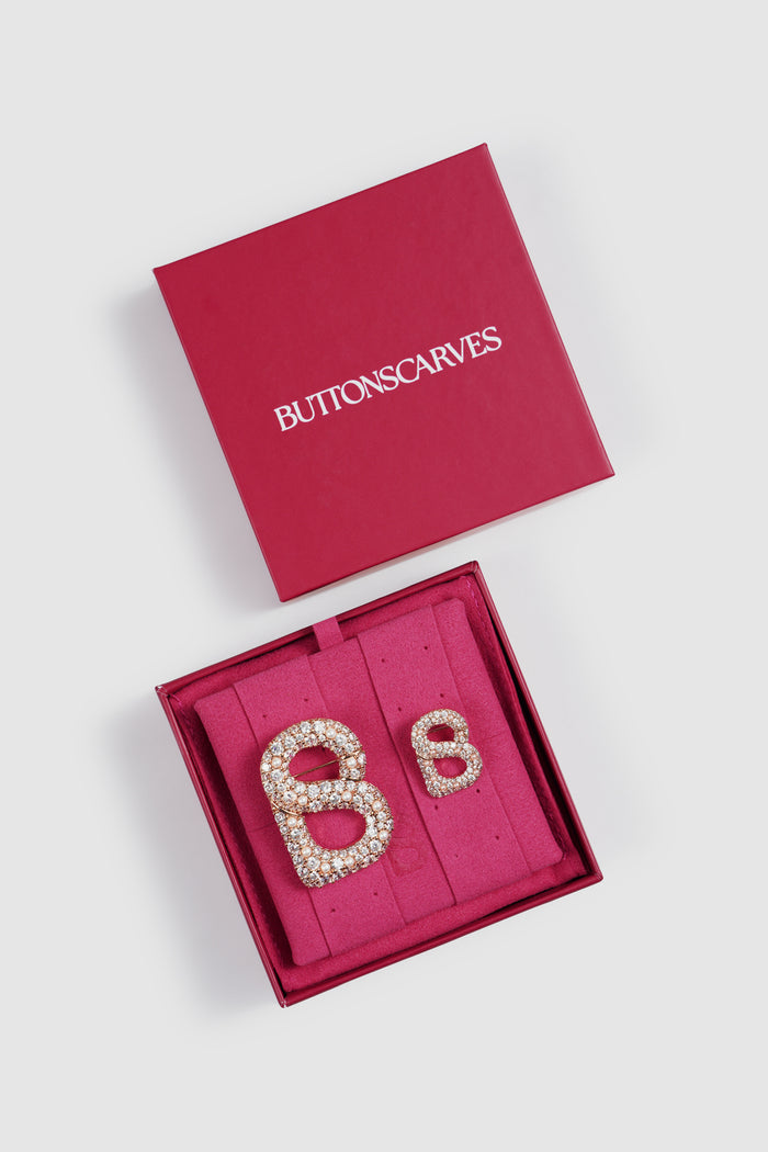 signature gala brooch package in rose gold by buttonscarves
