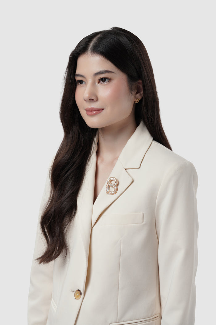 signature gala brooch package in rose gold by buttonscarves regular size on blazer