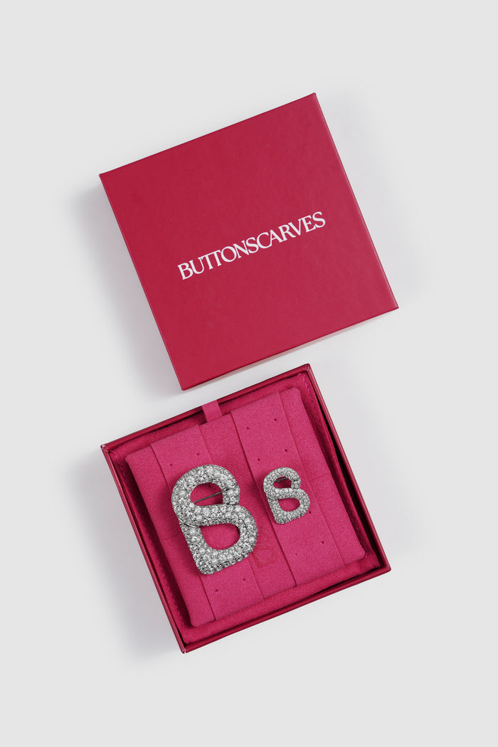 signature gala brooch package in silver by buttonscarves