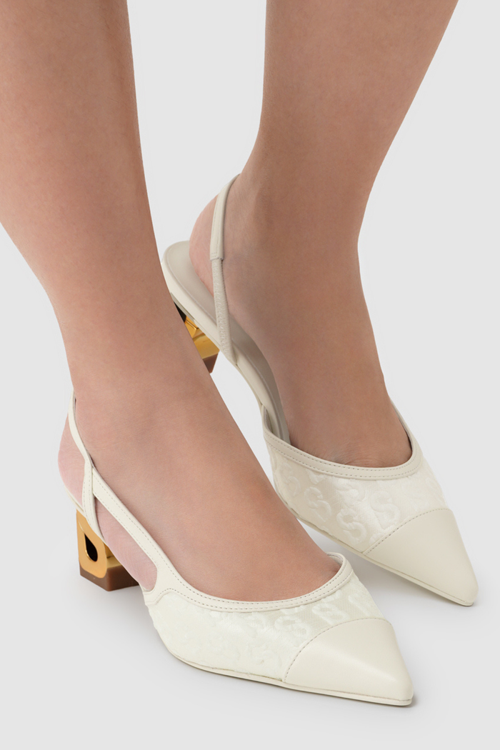 signature jacquard be heels in broken white by buttonscarves worn look