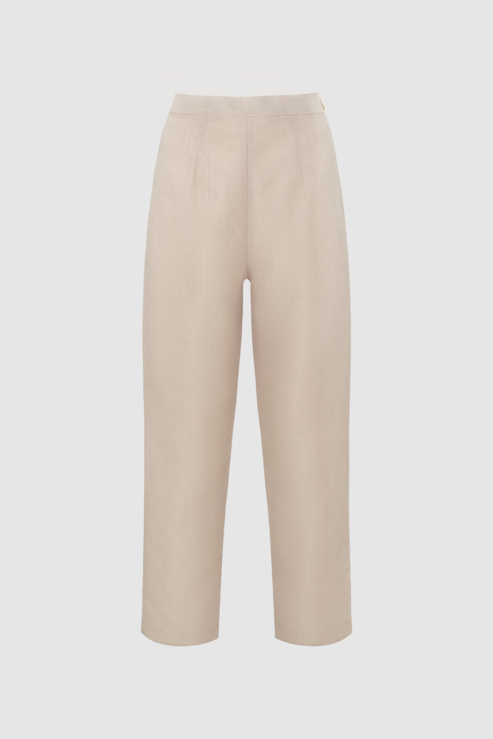 Signature Jacquard Pants - Beige