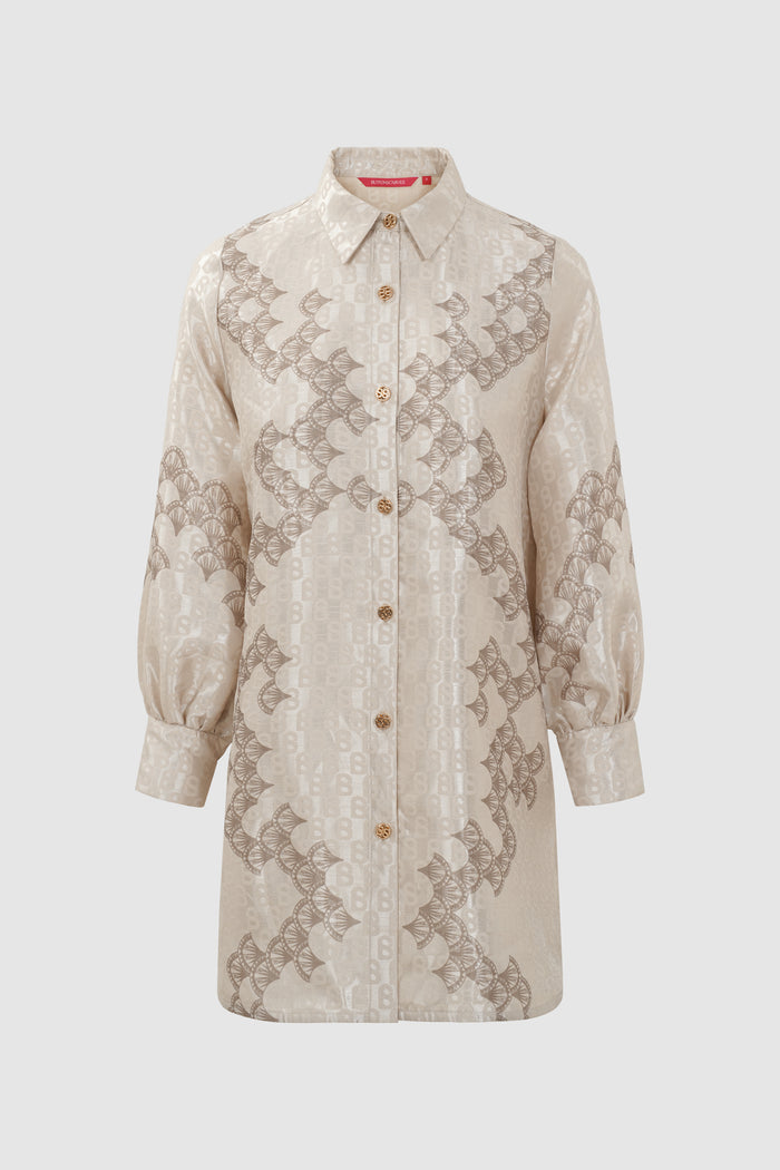 Signature Jacquard Printed Shirt - Beige