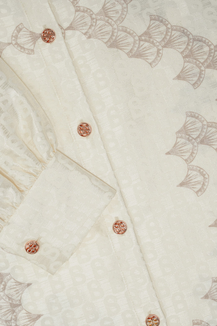 Signature Jacquard Printed Tunic - Ecru