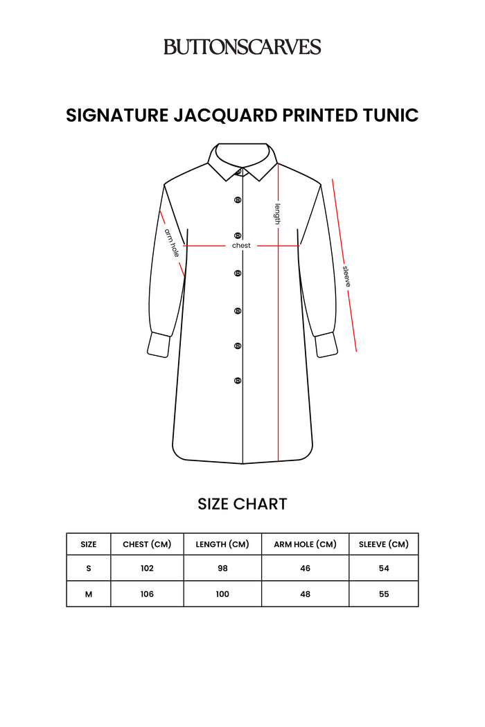 Signature Jacquard Printed Tunic - Ecru