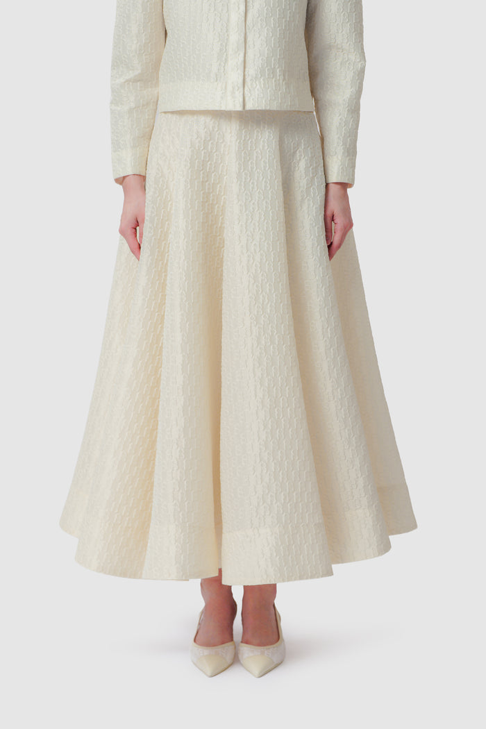 Signature Jacquard Skirt - Ecru