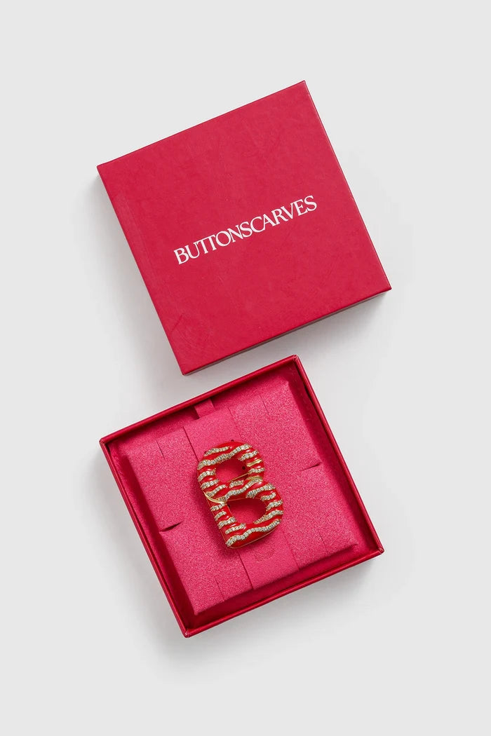 signature maris brooch in red by buttonscarves