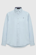 signature men popline shirt long sleeve in blue by buttonscarves