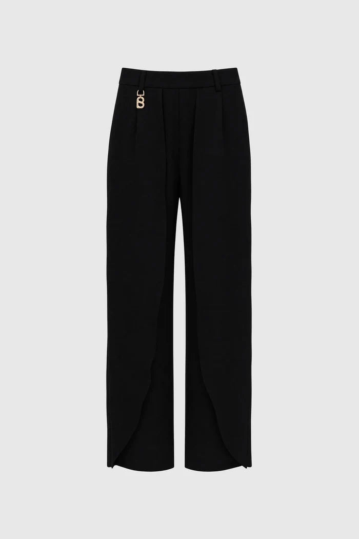 signature wide pants in black by buttonscarves