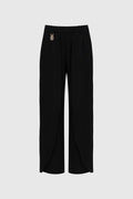 signature wide pants in black by buttonscarves