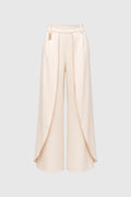 signature wide pants in ivory by buttonscarves