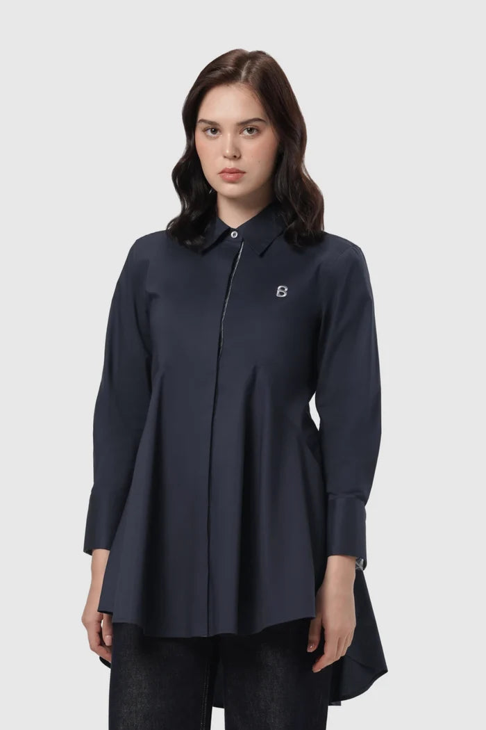Signature Woman Poplin Shirt - Navy