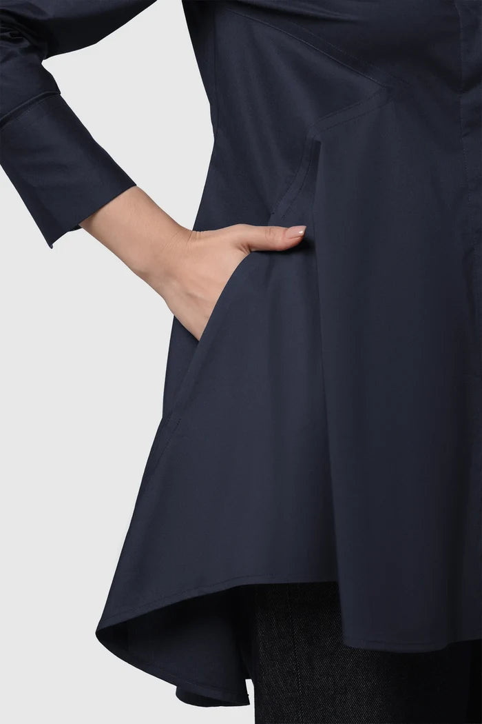 Signature Woman Poplin Shirt - Navy