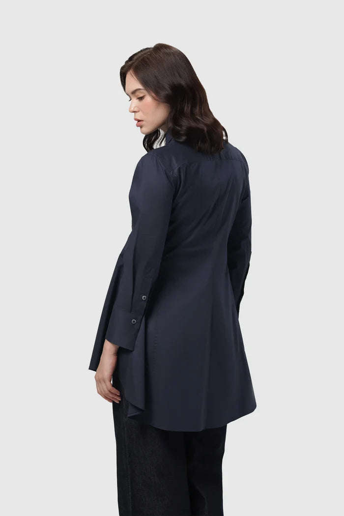 Signature Woman Poplin Shirt - Navy