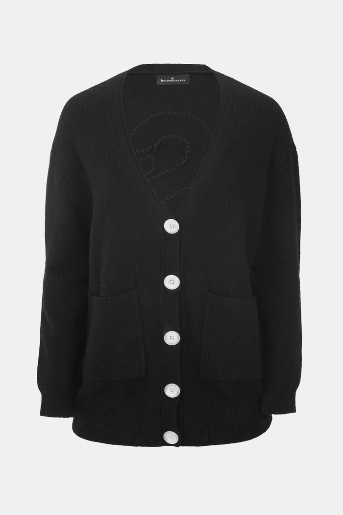Signature Wool Cardigan - Black