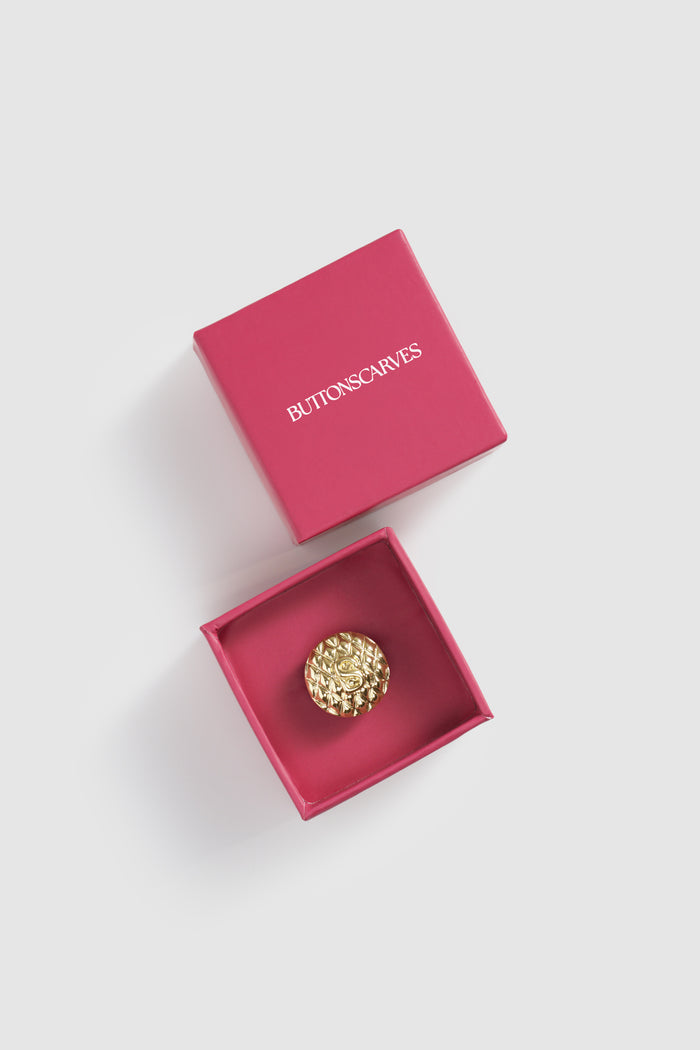 sofia round pin brooch in gold by buttonscarves