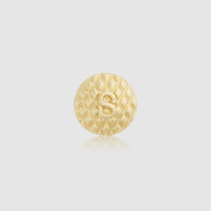 sofia round pin brooch in gold by buttonscarves front view