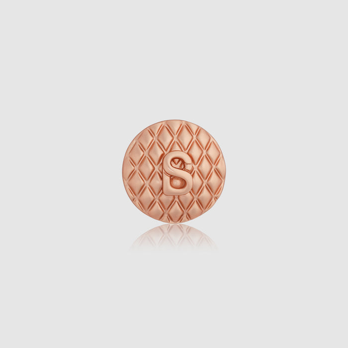 sofia round pin brooch in rose gold by buttonscarves front view