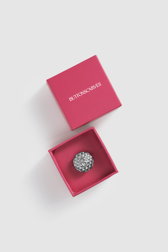sofia round pin brooch in silver by buttonscarves