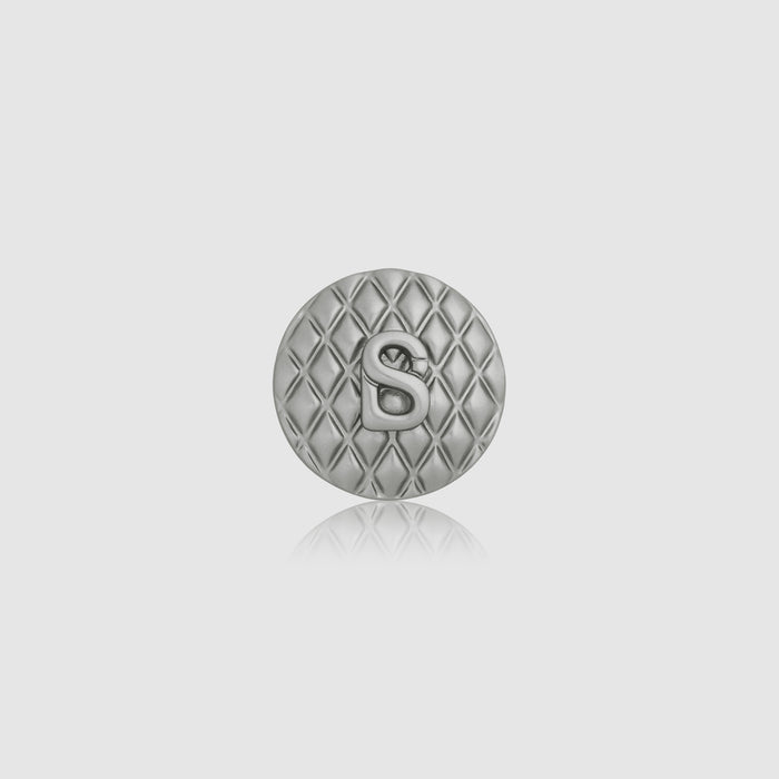 sofia round pin brooch in silver by buttonscarves front view