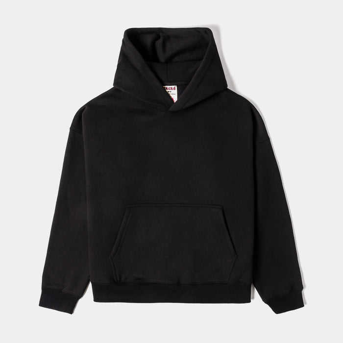 Soft Fleece Pullover Womens Hoodie (Black)