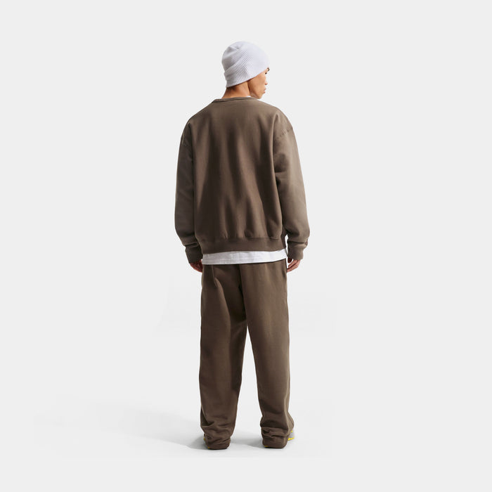 Solo Swoosh Fleece Open Hem Mens Pants (Brown)
