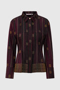 songket peplum shirt maroon by buttonscarves
