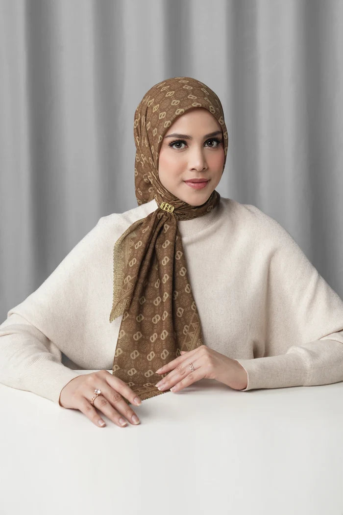 songket square scarf cinnamon styled outfit