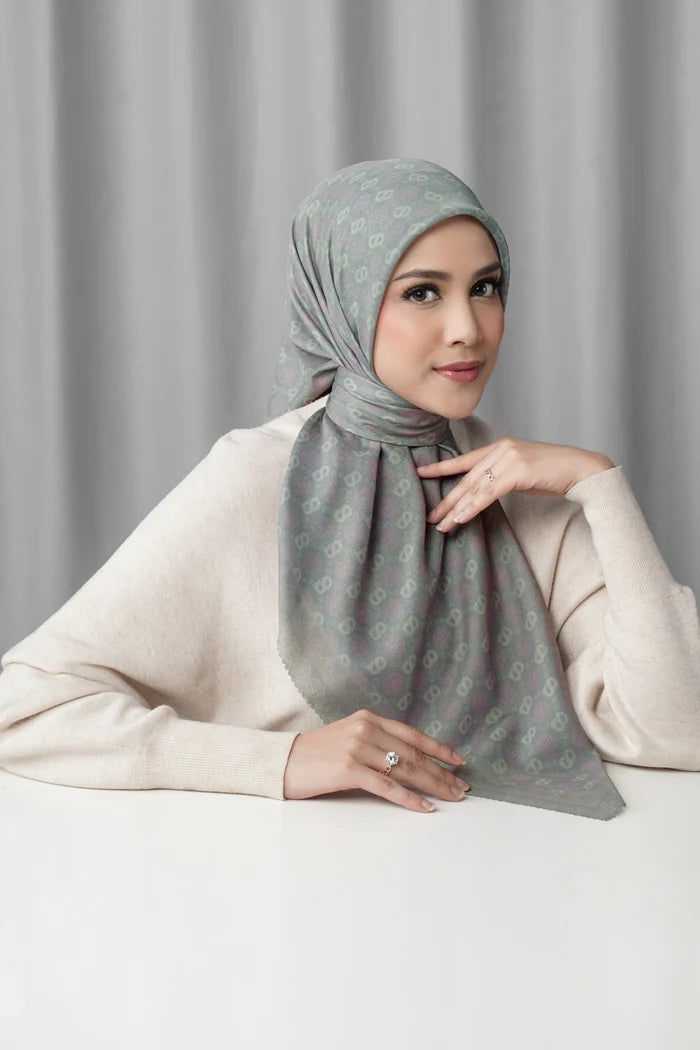 songket square scarf fog styled outfit