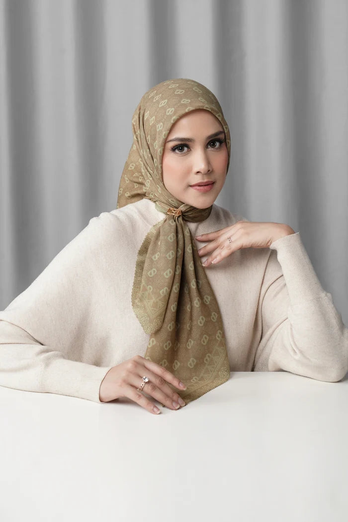songket square scarf ginger styled outfit