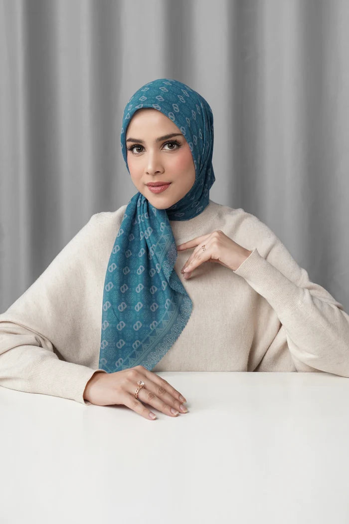 songket square scarf lychee styled outfit