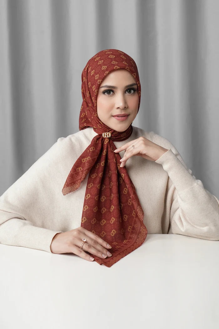 songket square scarf lychee styled outfit