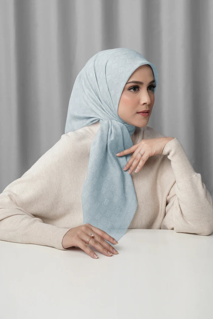 songket square scarf nickel by buttonscarves front view