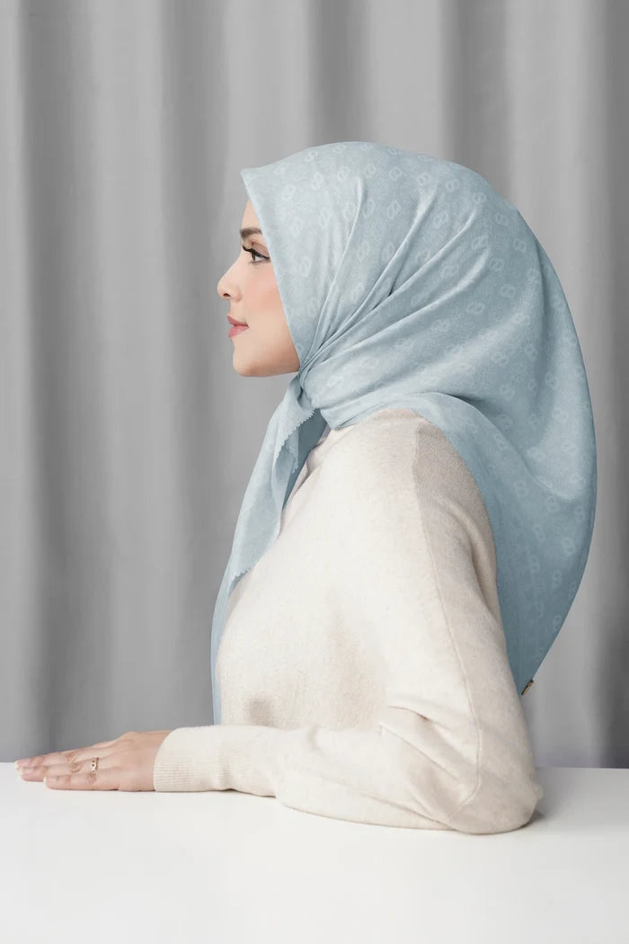 songket square scarf nickel by buttonscarves side view