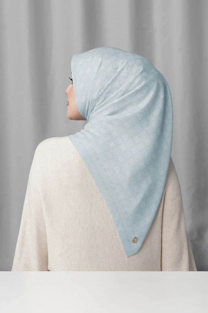 songket square scarf nickel by buttonscarves back view