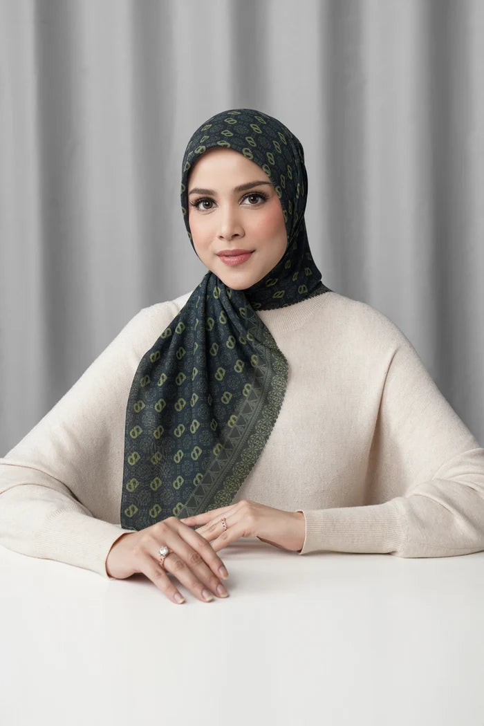 songket square scarf peacock styled outfit