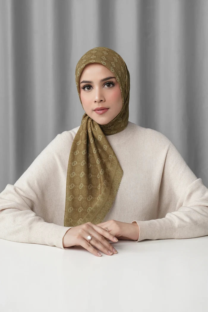 songket square scarf peanut styled outfit