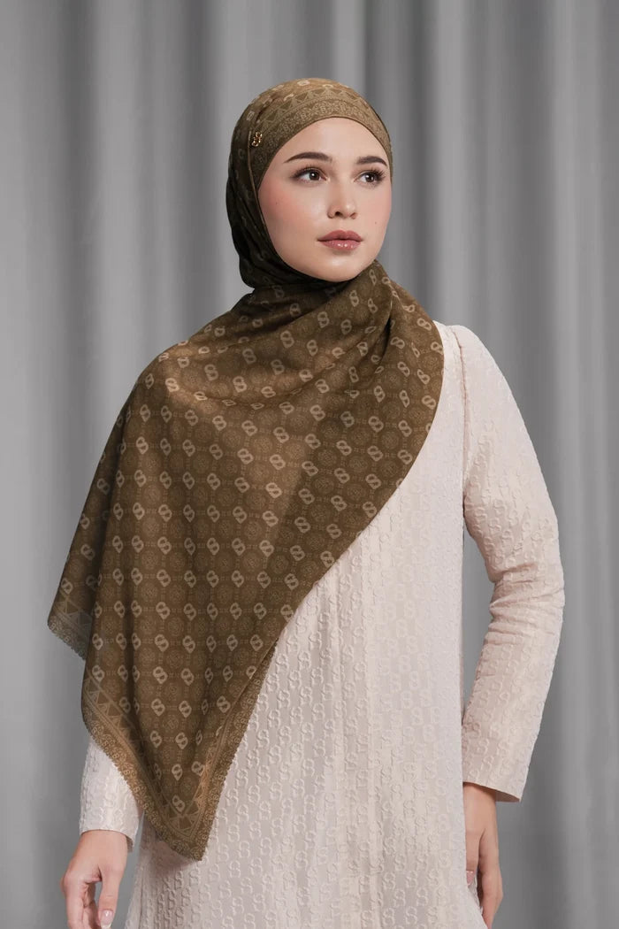 songket tie back shawl in cinnamon by buttonscarves