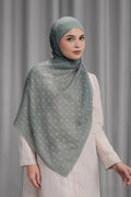 songket tie back shawl in fog by buttonscarves