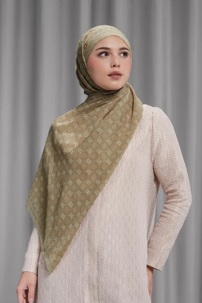 songket tie back shawl in ginger by buttonscarves