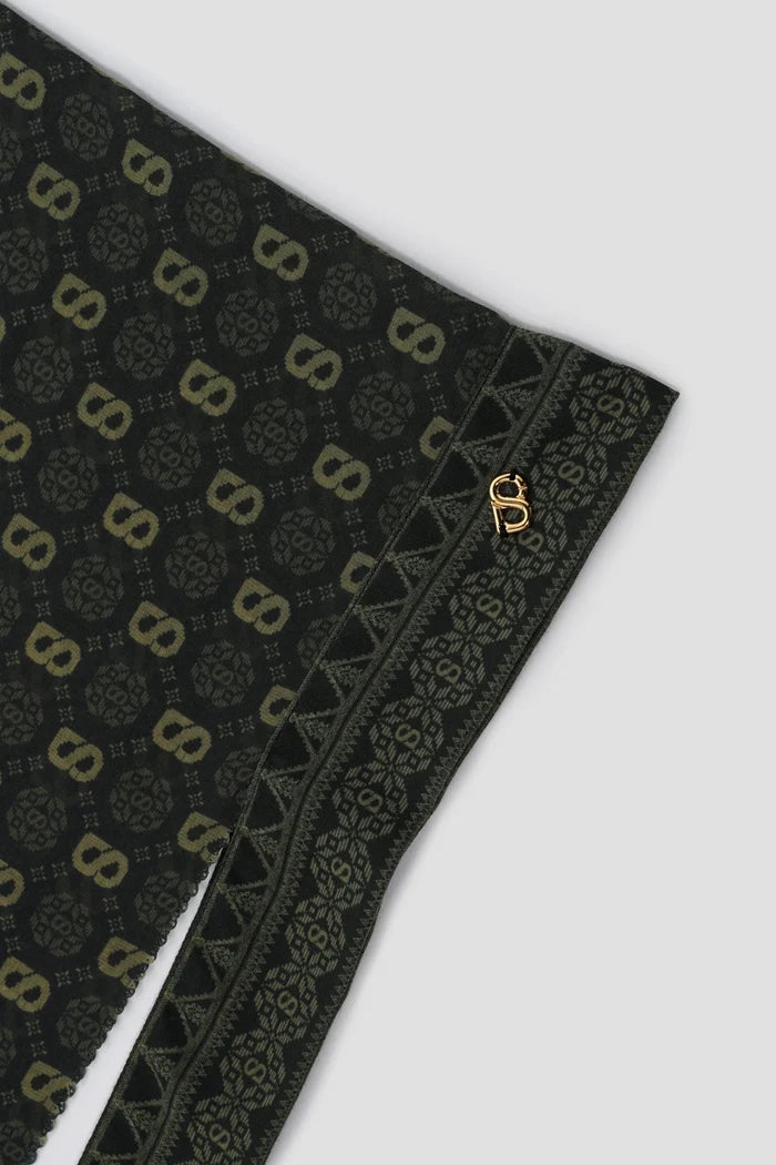 songket tie back shawl in hornbill by buttonscarves pattern detail