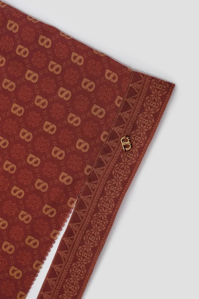 songket tie back shawk in lychee by buttonscarves pattern detail