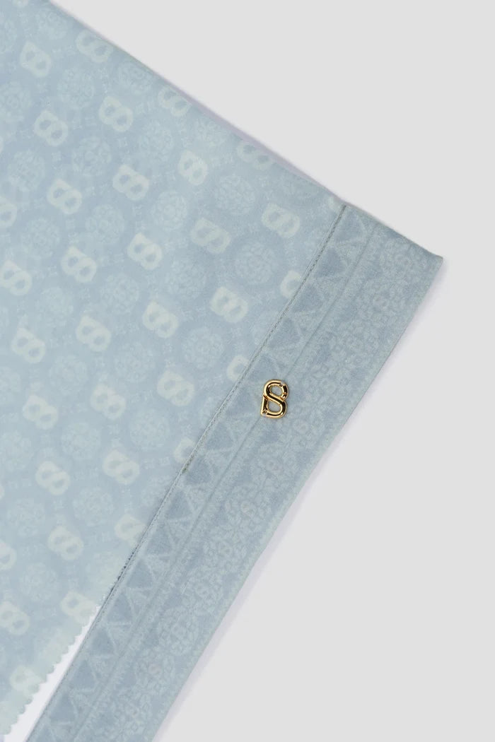songket tie back shawl in nickel by buttonscarves pattern detail