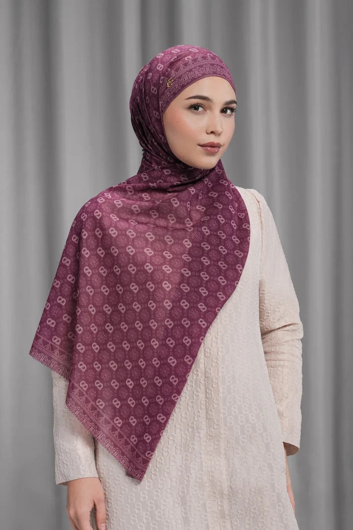 songket tie back shawl in orchid by buttonscarves