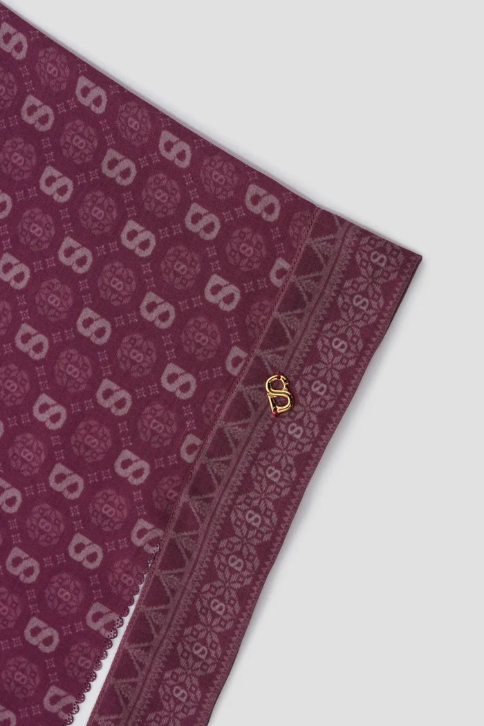 songket tie back shawl in orchid by buttonscarves pattern detail