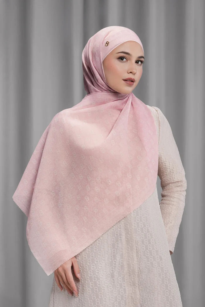 songket tie back shawl in pink beach by buttonscarves