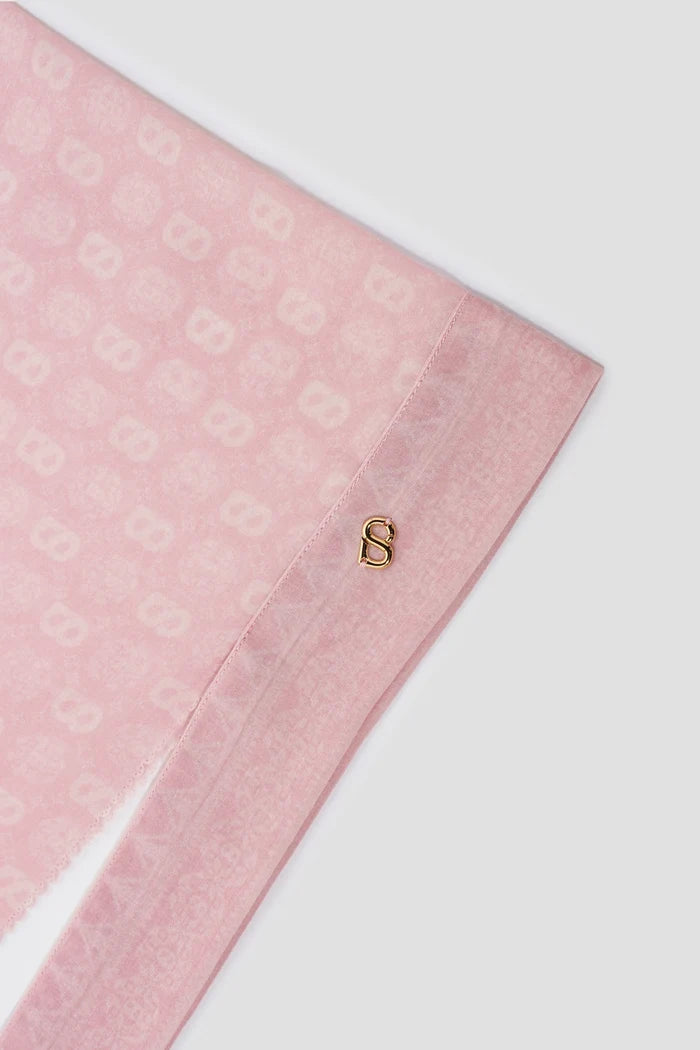 songket tie back shawl in pink beach by buttonscarves pattern detail