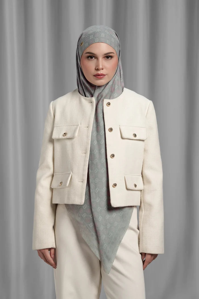 fog square scarf by buttonscarves styled in a modern hijab look