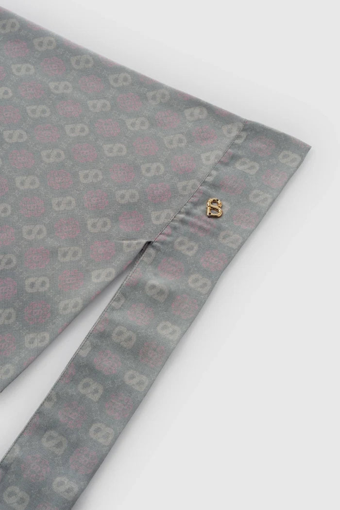 songket tie back square fog pattern detail
