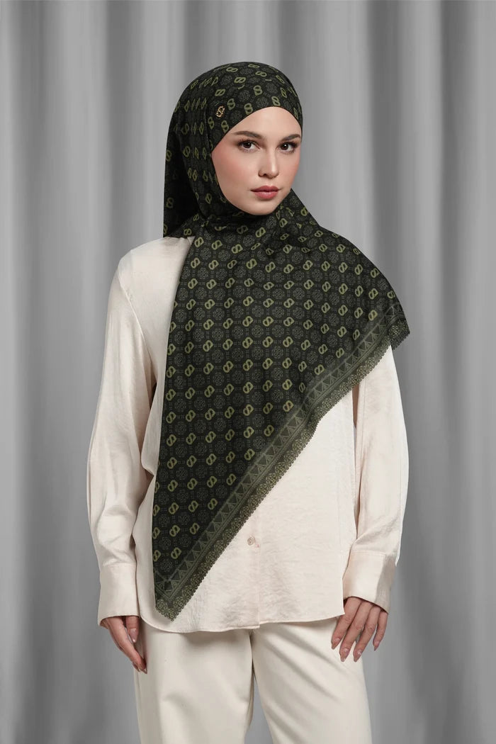 songket tie back square scarf hornbill by buttonscarves