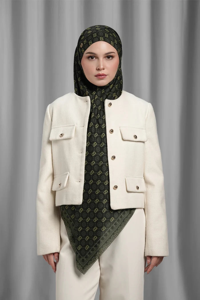 hornbill square scarf by buttonscarves styled in a modern hijab look